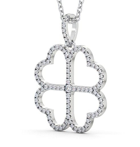 Heart Shaped Diamond Pendant 18K White Gold PNT75_WG_THUMB1