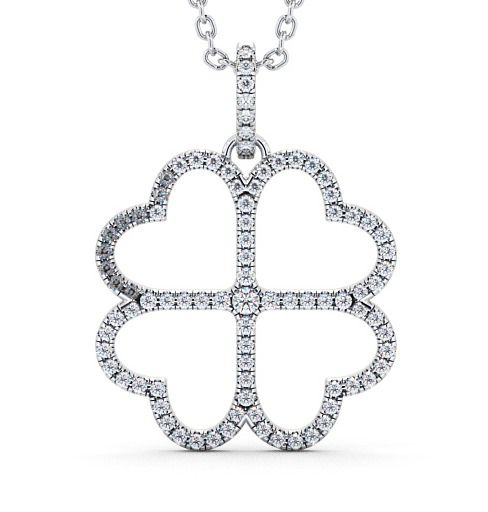  Heart Shaped Diamond Pendant 9K White Gold - Tramore PNT75_WG_THUMB2 