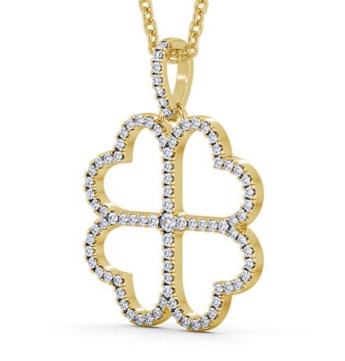 Heart Shaped Diamond Pendant 9K Yellow Gold PNT75_YG_THUMB1 