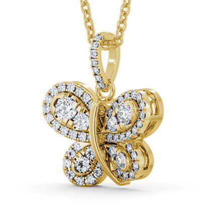 Butterfly Shaped Diamond 0.55ct Pendant 9K Yellow Gold PNT76_YG_THUMB1