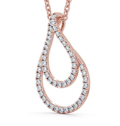 Drop Round Diamond Tear Drop Pendant 9K Rose Gold PNT77_RG_THUMB1 