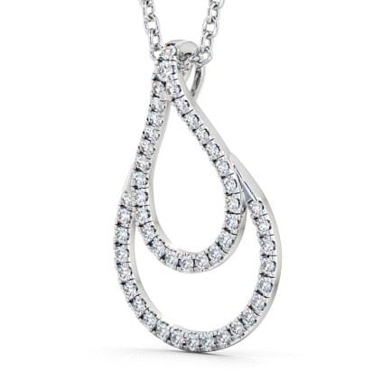 Drop Round Diamond Tear Drop Pendant 18K White Gold PNT77_WG_THUMB1 