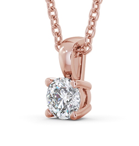 Round Solitaire Four Claw Stud Diamond Pendant 18K Rose Gold PNT79_RG_THUMB1_1.jpg 