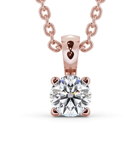 Round Solitaire Four Claw Stud Diamond Pendant 18K Rose Gold PNT79_RG_THUMB2_1.jpg 