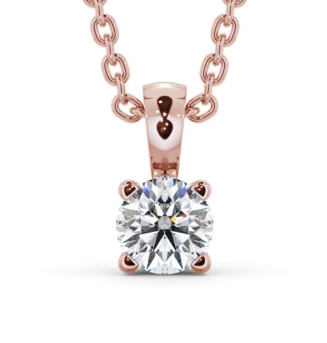 Round Solitaire Four Claw Stud Diamond Pendant 9K Rose Gold PNT79_RG_THUMB2_2.jpg 