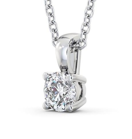 Round Solitaire Four Claw Stud Diamond Pendant 18K White Gold PNT79_WG_THUMB1_2.jpg 