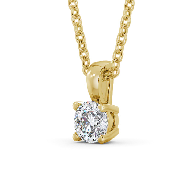 Round Solitaire Four Claw Stud Diamond Pendant 18K Yellow Gold - Filby