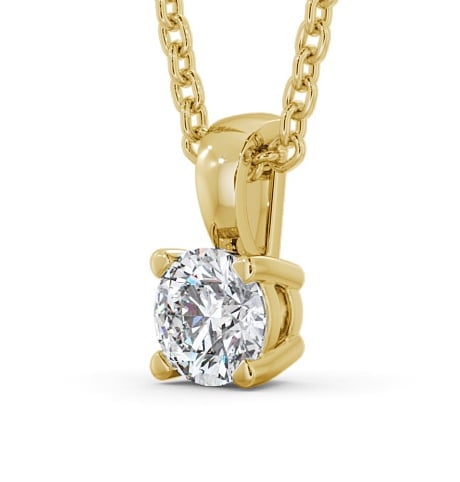  Round Solitaire Four Claw Stud Diamond Pendant 18K Yellow Gold - Filby PNT79_YG_THUMB1 