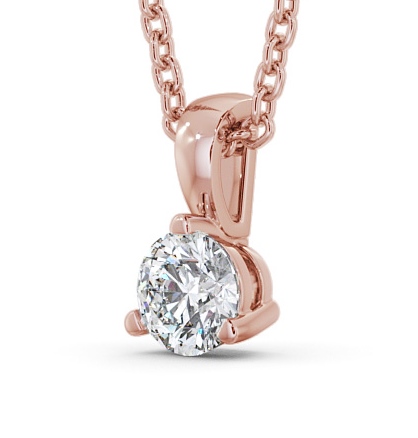 Round Solitaire Three Claw Stud Diamond Pendant 18K Rose Gold PNT80_RG_THUMB1.jpg 