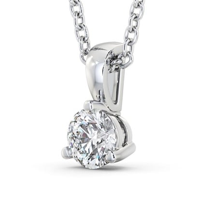 Round Solitaire Three Claw Stud Diamond Pendant 18K White Gold PNT80_WG_THUMB1_2.jpg 