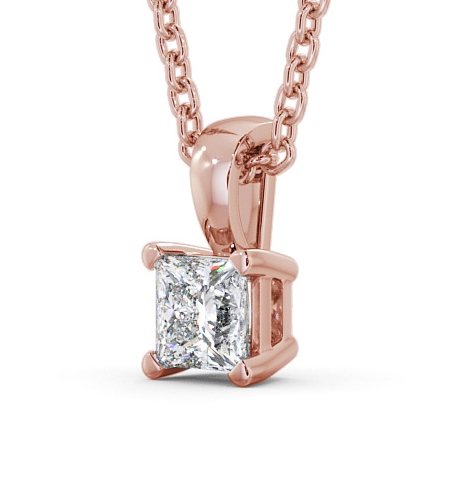 Princess Solitaire Four Claw Stud Diamond Pendant 9K Rose Gold PNT81_RG_THUMB1_1.jpg