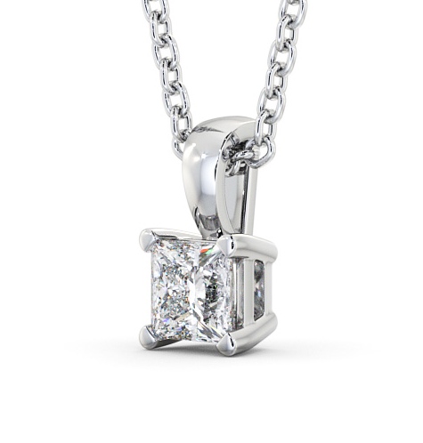 Princess Solitaire Four Claw Stud Diamond Pendant 9K White Gold PNT81_WG_THUMB1_1.jpg 