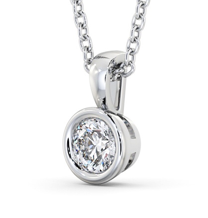 Round Solitaire Bezel Stud Diamond Pendant Silver PNT82_WG_THUMB1 