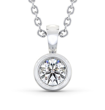 Moroe Solitaire Pendant Round Diamond Bezel Set PNT82_WG_THUMB2 