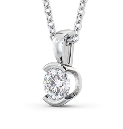 Round Solitaire Stud Diamond Open Bezel Pendant 18K White Gold PNT83_WG_THUMB1_1.jpg