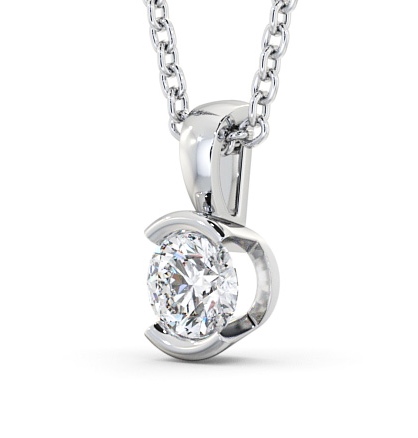 Round Solitaire Stud Diamond Open Bezel Pendant 9K White Gold PNT83_WG_THUMB1_2.jpg 