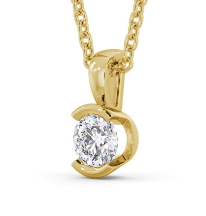 Round Solitaire Stud Diamond Open Bezel Pendant 18K Yellow Gold PNT83_YG_THUMB1_1.jpg 