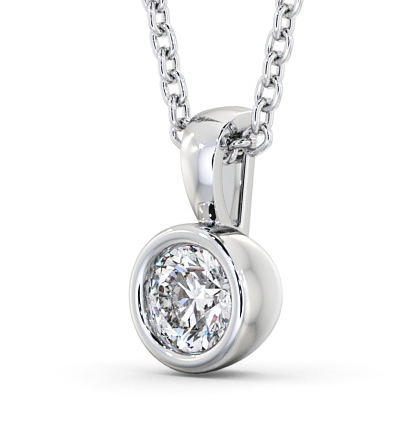 Round Solitaire Bezel Stud Diamond Pendant Silver PNT84_WG_THUMB1 