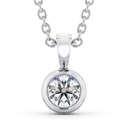 Orrell Solitaire Pendant Round Diamond Bezel Set PNT84_WG_THUMB2 