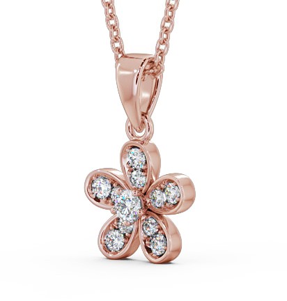 Floral Design Diamond Cluster Pendant 9K Rose Gold PNT87_RG_THUMB1