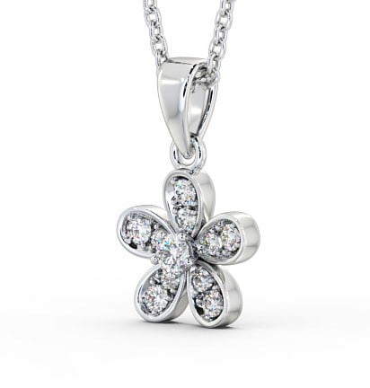  Floral Design Diamond Pendant 18K White Gold - Tosca PNT87_WG_THUMB1 