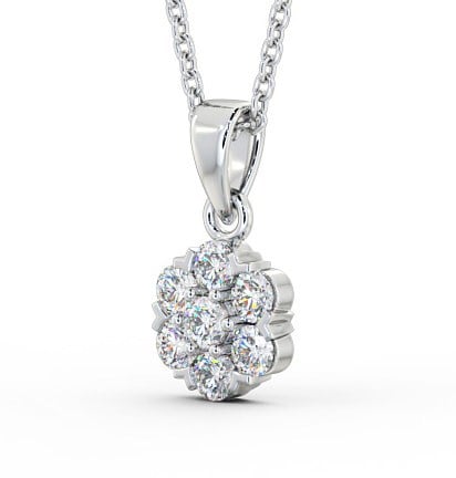 Cluster Style Diamond Pendant 18K White Gold PNT88_WG_THUMB1