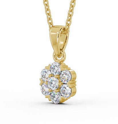 Cluster Style Diamond Pendant 18K Yellow Gold - Christa PNT88_YG_THUMB1