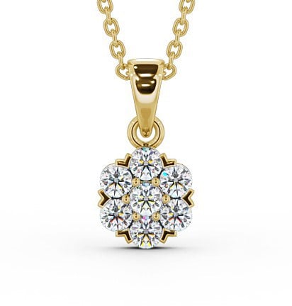  Cluster Style Diamond Pendant 18K Yellow Gold - Christa PNT88_YG_THUMB2 