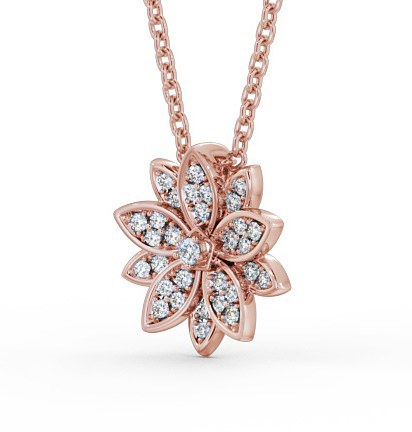 Floral Design Diamond Cluster Pendant 18K Rose Gold PNT89_RG_THUMB1