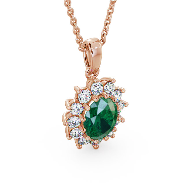 Rose gold emerald shop necklace