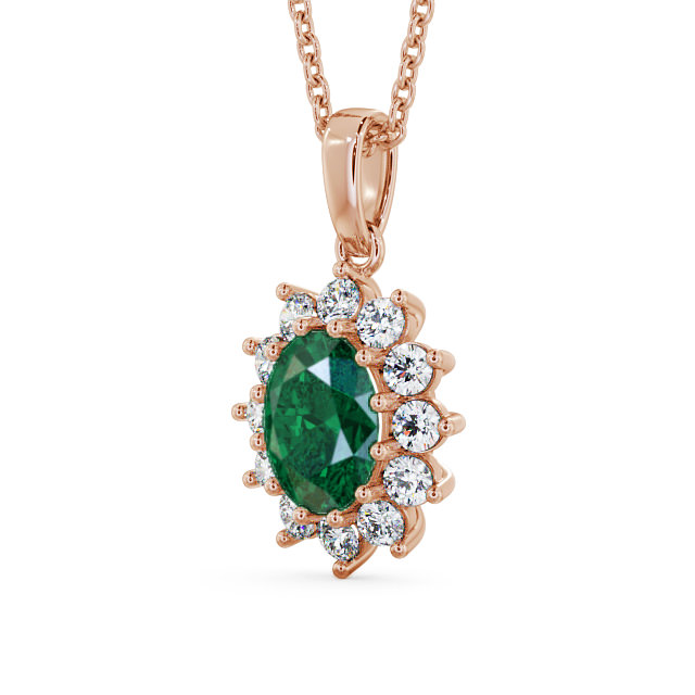 Cluster Emerald and Diamond 1.74ct Pendant 9K Rose Gold - Moselle PNT8GEM_RG_EM_THUMB2