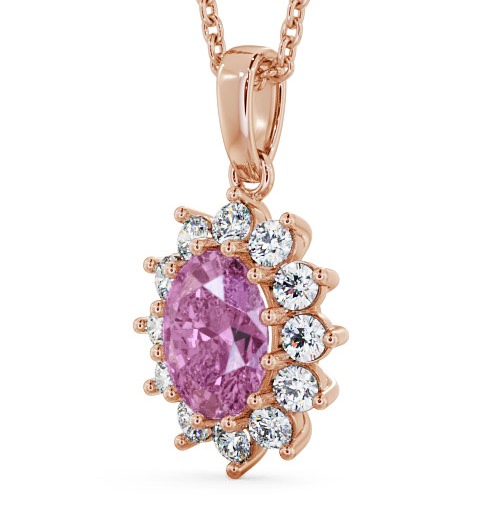 Cluster Pink Sapphire and Diamond 2.03ct Pendant 18K Rose Gold - Moselle PNT8GEM_RG_PS_THUMB1