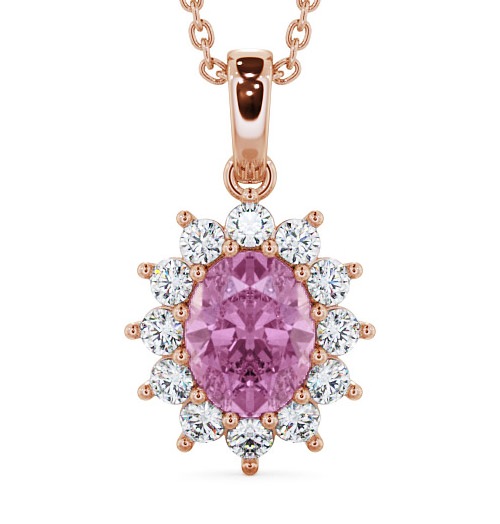  Cluster Pink Sapphire and Diamond 2.03ct Pendant 9K Rose Gold - Moselle PNT8GEM_RG_PS_THUMB2 