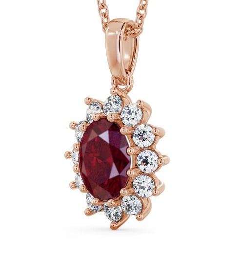 Cluster Ruby and Diamond 2.03ct Pendant 18K Rose Gold - Moselle PNT8GEM_RG_RU_THUMB1