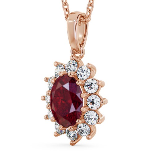 Cluster Ruby and Diamond 2.03ct Pendant 9K Rose Gold PNT8GEM_RG_RU_THUMB1