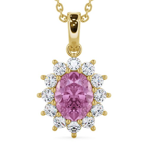  Cluster Pink Sapphire and Diamond 2.03ct Pendant 9K Yellow Gold - Moselle PNT8GEM_YG_PS_THUMB2 