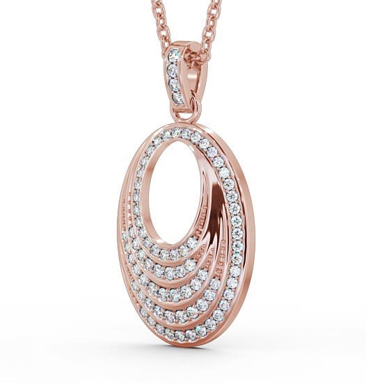  Oval Drop Style 0.35ct Diamond Pendant 18K Rose Gold - Leola PNT90_RG_THUMB1 