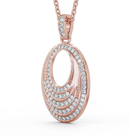 Oval Drop Style 0.35ct Diamond Pendant 9K Rose Gold PNT90_RG_THUMB1 