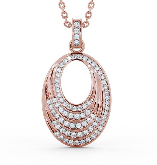  Oval Drop Style 0.35ct Diamond Pendant 9K Rose Gold - Leola PNT90_RG_THUMB2 
