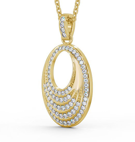 Oval Drop Style 0.35ct Diamond Pendant 9K Yellow Gold PNT90_YG_THUMB1