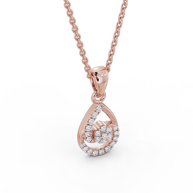 Pear Design Diamond Pendant 9K Rose Gold - Piera PNT91_RG_FLAT