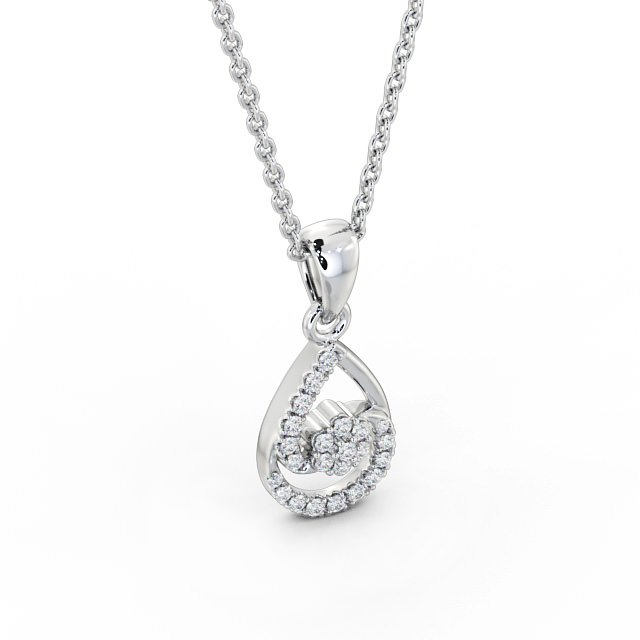 Pear Design Diamond Pendant 18K White Gold - Piera PNT91_WG_FLAT