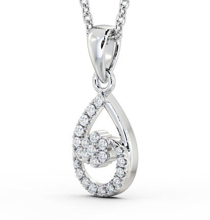 Pear Design Diamond Cluster Pendant 18K White Gold PNT91_WG_THUMB1 