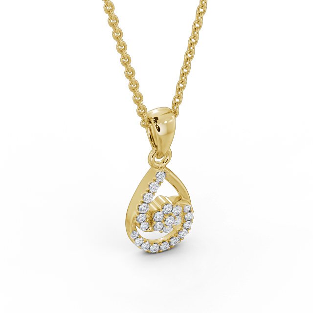 Pear Design Diamond Pendant 9K Yellow Gold - Piera PNT91_YG_FLAT
