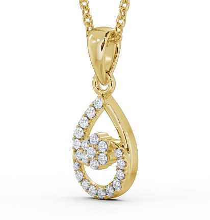 Pear Design Diamond Cluster Pendant 18K Yellow Gold PNT91_YG_THUMB1 