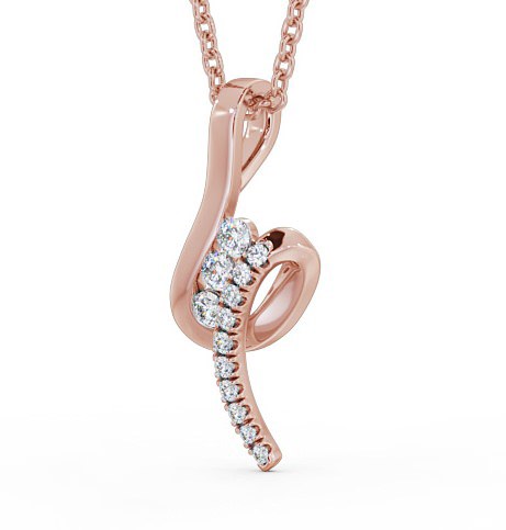 Drop Style Diamond Looping Pendant 18K Rose Gold PNT92_RG_THUMB1 