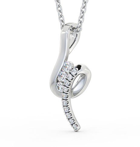 Drop Style Diamond Looping Pendant 18K White Gold PNT92_WG_THUMB1