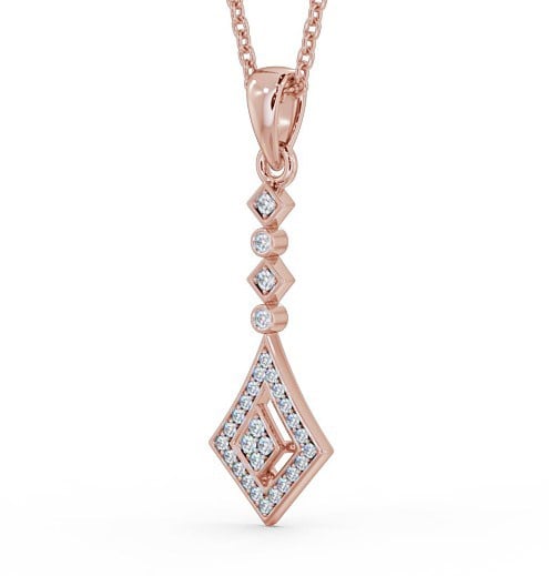 Drop Style 0.15ct Diamond Pendant 9K Rose Gold PNT93_RG_THUMB1 