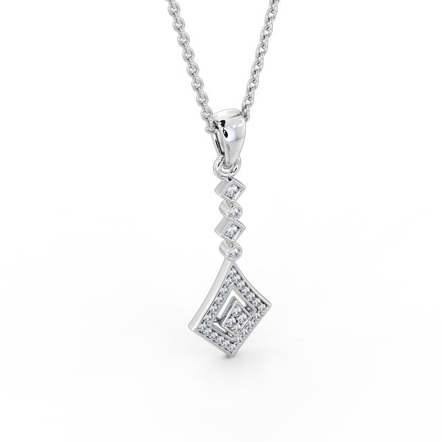 Drop Style 0.15ct Diamond Pendant 9K White Gold - Neive PNT93_WG_FLAT