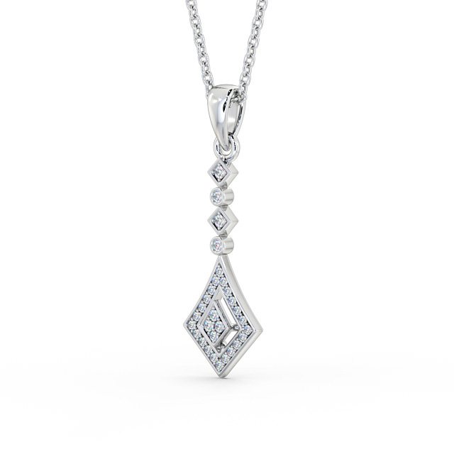 Drop Style 0.15ct Diamond Pendant 9K White Gold - Neive PNT93_WG_SIDE